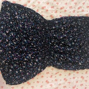 579 Floral Print Ropper - Black and Purple